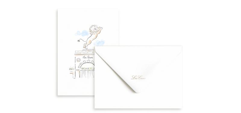 Mockup of greeting card and envelope for Léoville Las Cases