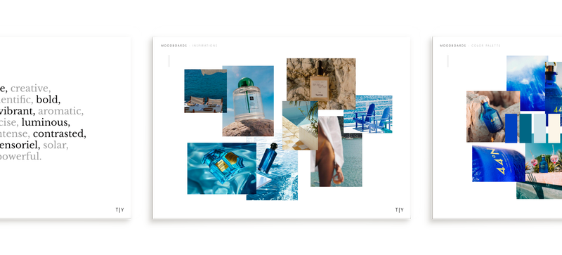 Art direction moodboards by TY Studio for Gin 44 photo shoot