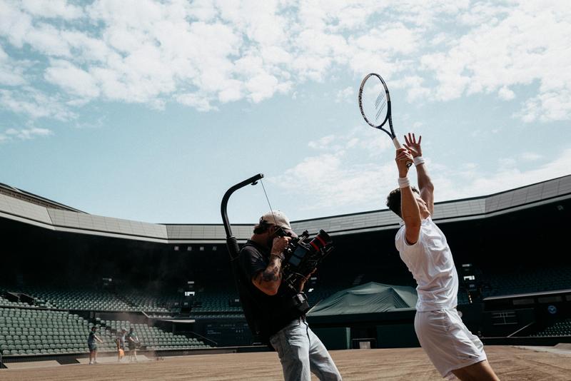 Behind the scenes photo from Lanson x Wimbledon campaign