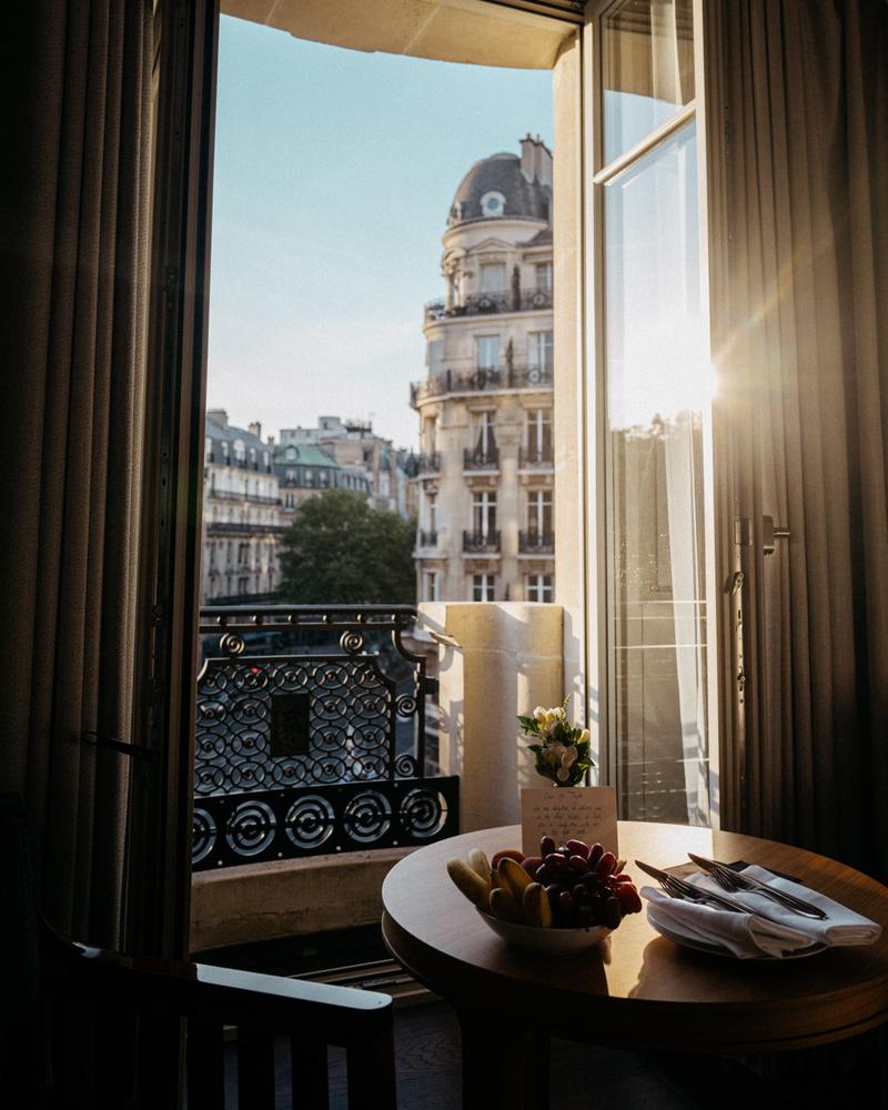 Sunlight streaming through hotel window at Lutetia Paris